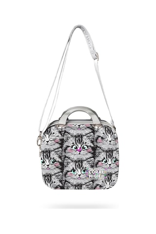 Coral High Kedi Desenli Omuz Askılı Pc Makyaj Çantası 16899