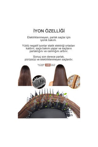 Hairens HRS-800 1200 W Hacimlendirici Saç Kurutma ve Düzleştirme Fırçası