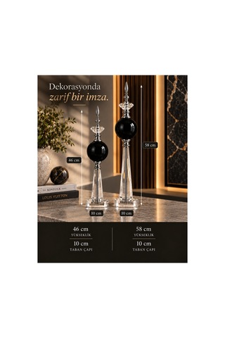 Krom Kristal Detaylı Metal Dekoratif Aksesuar