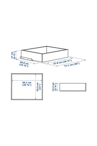 Ikea Komplement Çekmece, Koyu Gri, 75x58 Cm