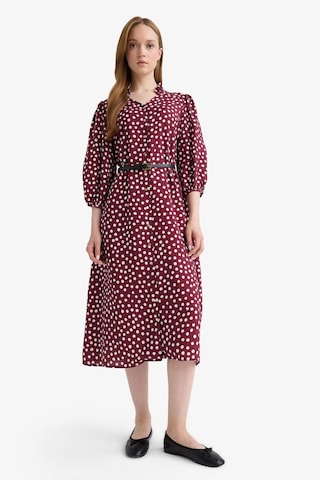 Defacto Relax Fit V Yaka Puantiyeli Yarım Kollu Elbise F5494ax25aubr375 Bordo