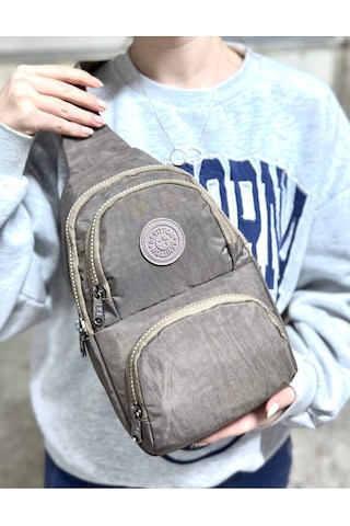 Su Geçirmez Kumaş Vizon Unisex Body Bag Çapraz Omuz Çantası Vizon