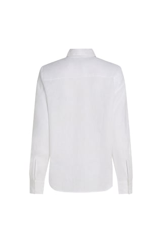 Tommy Hilfiger Ess Lınen Relaxed Shırt Kadın Beyaz Gömlek - Ww0ww44679