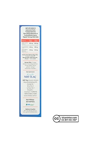 Nbt Life Berliv Lipozamal Berberin 30 Kapsül