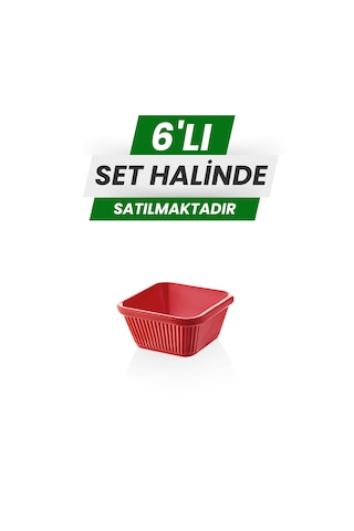 Alezy 528 Göreme Melamin Termostar Kare Sosluk 7 Cm Kırmızı