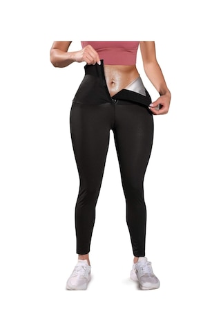Mistirik Sauna-tayt Model Yağ Yakan  Iki Beden Incelten Yüksek Bel Agraflı Sauna Termal Tayt SiYAH