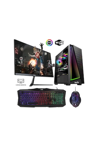 Izoly ST02511 i5-10400F 8 GB 256 GB M.2 NVMe RX550 4 GB 24" Free Dos Masaüstü Oyuncu Bilgisayarı