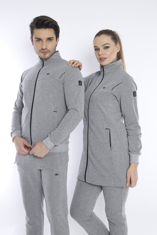 Kadın Spor G2 Melanj (Açık Gri) Eşofman Takımı - CC-6747-3779 Açık Gri