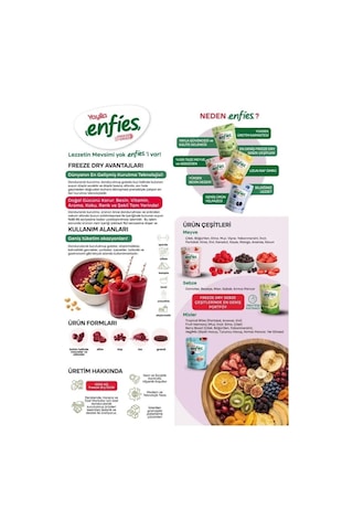 Yayla Enfies Freeze Dried Çıtır Meyve Paketi - 100% Doğal Katkısız Vegan Atıştırmalık Seti 15 G