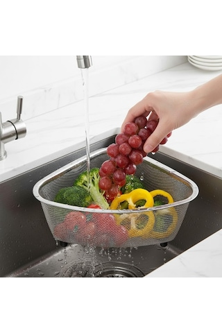 Lexroo Paslanmaz Çelik Ayaklı Lavabo İçi Çöp Süzgeci Standart