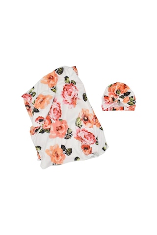 Moveevo Yeni Doğan Bebek Sarımalık Ve Şapkalı Seti - Polyester Elbise - Çiçek Desenli - 86x137 Cm 190702