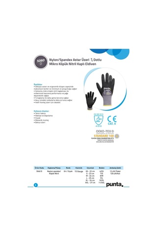 Punta 5060 Dotlu Eldiven No:10