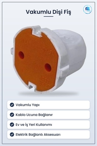 Dişi Fiş Mimoza Vakumlu Elektrik Tesisat Malzemesi Ev Kablo Bağla