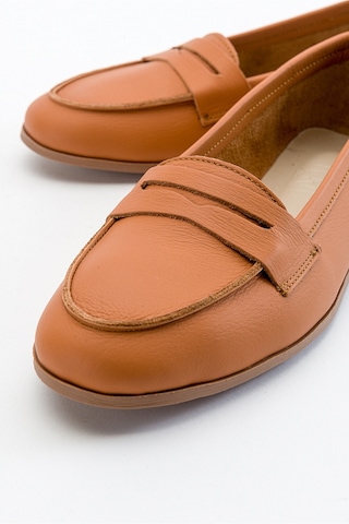 Luvishoes Luvi Shoes F02 Taba Cilt Kadın Babet Taba