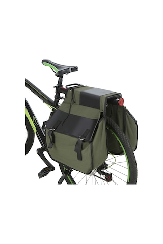 Yunboo Askeri Yeşil Bisiklet Arka Çantası, 2 Büyük Bölme, Uzun Mesafe Sürüş İçin, Kanvas Malzeme, 38x16x34cm