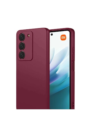 Xiaomi Redmi 15 4g Kılıf Biye Yumuşak Silikon Case Bordo