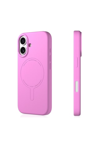 Apple Uyumlu iPhone 17 Kılıf M-safe Şarj Özellikli Youngkit Morandi Serisi Kapak Pembe Pembe