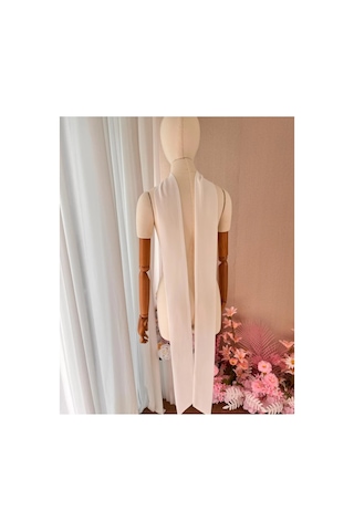 Ezni Atelier Beyaz Şifon 250 Cm Gelinlik Nişanlık Fuları Beyaz Beyaz