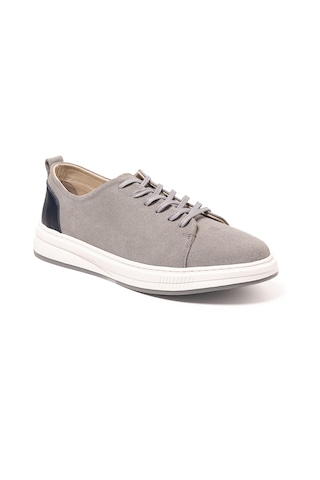 Sneaker Erkek Og-415 John May Gri Süet-laci Deri