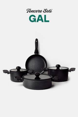 Gal 7 Parça Tencere Seti Siyah