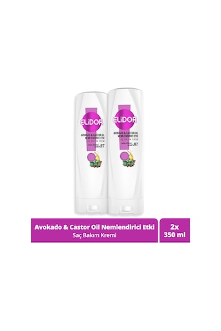 Elidor Avokado ve Castor Oil Nemlendirici Etki Saç Bakım Kremi 2 x 350 ML