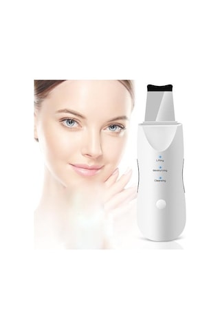 Ultrasonik Cilt Scrubber Derin Soyma Kürek Yüz Gözenek Temizleyici Yüz Cilt Scrubber Asansör Makinesi Yüz Temizleme Makinesi Cilt Scrubber Hztps3 Beyaz