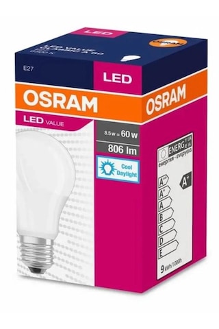Osram 8,5w 60w Led Ampul E27 Duylu 10 Adet Beyaz Işık
