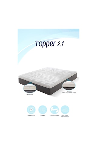 Topper 2.1 - Visco Yatak Pedi - Soft Hafızalı %100 Visco Sünger - Yıkanabilir Fermuarlı Kılıflı Beyaz Topper 2.1 - Visco Yatak Pedi - Soft Hafızalı %100 Visco Sünger - Yıkanabilir Fermuarlı Kılıflı Beyaz