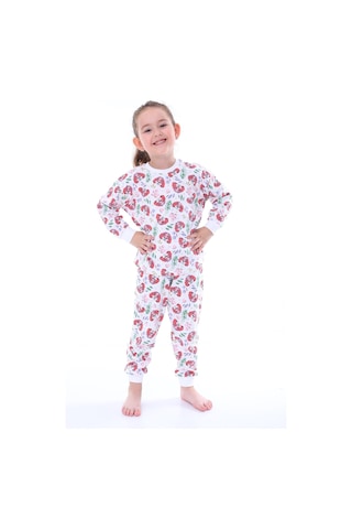 %100 Pamuk Paw Patrol Desenli Uzun Kollu Kız Çocuk Pijama Takımı 3,4,5,6,7,8 Yaş Pembe - Beyaz