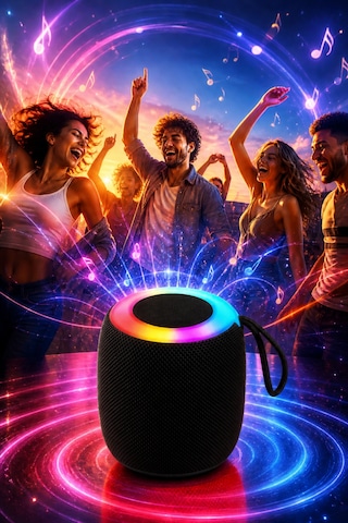 Metaforce Rgb Işıklı Şarjlı Bluetooth Hoparlör - Type-c - Fm Radyo - Usb - Hafıza Kartı Siyah