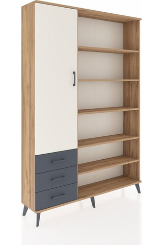 Arges Dolap 9 Raflı 3 Çekmeceli 3 Kapaklı 132x30x195 Çam-aytaşı/antrasit Aytası/antrasıt
