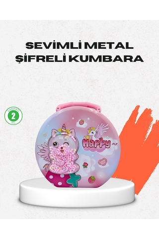 Mini Çocuk Para Kasası Güvenli Kilitli Birikim Kutusu - Lisinya Sarı