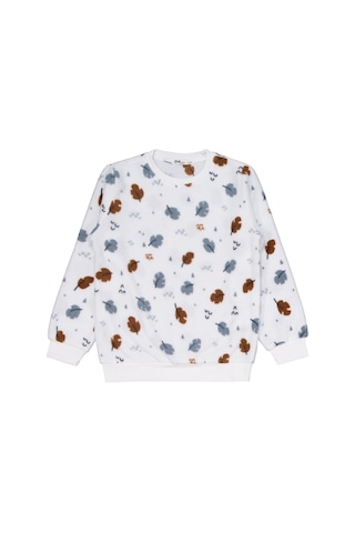 Civil Girls Yaprak Desen 10-13 Yaş Pijama Takımı Ekru