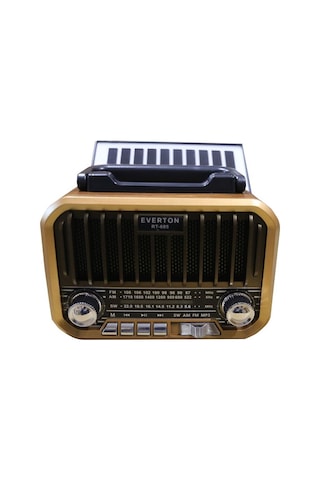 Everton Rt-685 Şarjlı,solarlı Nostaljik Radyo Bluetooth-usb-sd-fm
