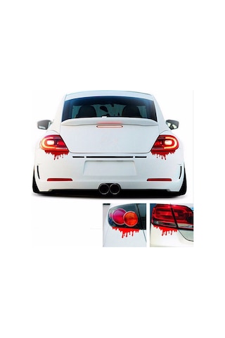 3 Adet Oto Far Altı Kan Sticker. Araba Kan Sticker
