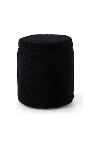 Teddy Sandıklı Puff Siyah