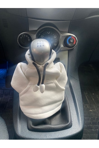 Vites Poları - Her Araca Uyumlu Vites Süsü Vites Hoodie Araç Aksesuarı Beyaz