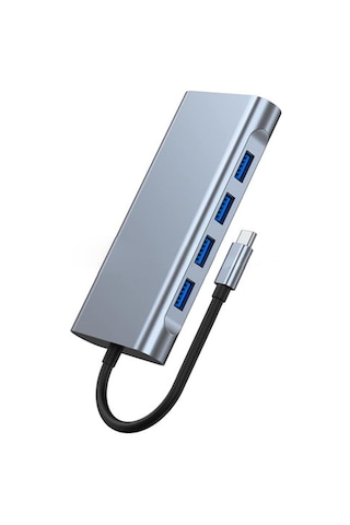 11 İn 1 Type-c To Usb Hub Hdmı 4k ,audio/, Type-c/, 4x Usb 3.0/, Lan/, Vga/, Sd Card Reader Çevirici Hub 10 Port Adapt