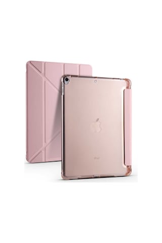 Apple Uyumlu iPad 10.5 Inc 7. Nesil Kılıf Kalemlikli Premium Standlı Katlanabilir Kılıf Trifolding Kılıf
