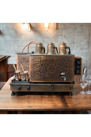 Elektrikli Ve Doğalgaz'lı 1.sınıf Çay Kazanı 3 Demlik 35 Lt Kapasiteli