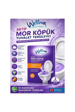 Wellnax Aktif Mor Köpük Tuvalet Temizleyici 2x100 G