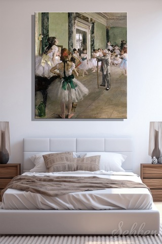 Edgar Degas'ın Ünlü "bale Sınıfı" Adlı Eseri Dikey Kanvas Tablo 4329 Çok Renkli