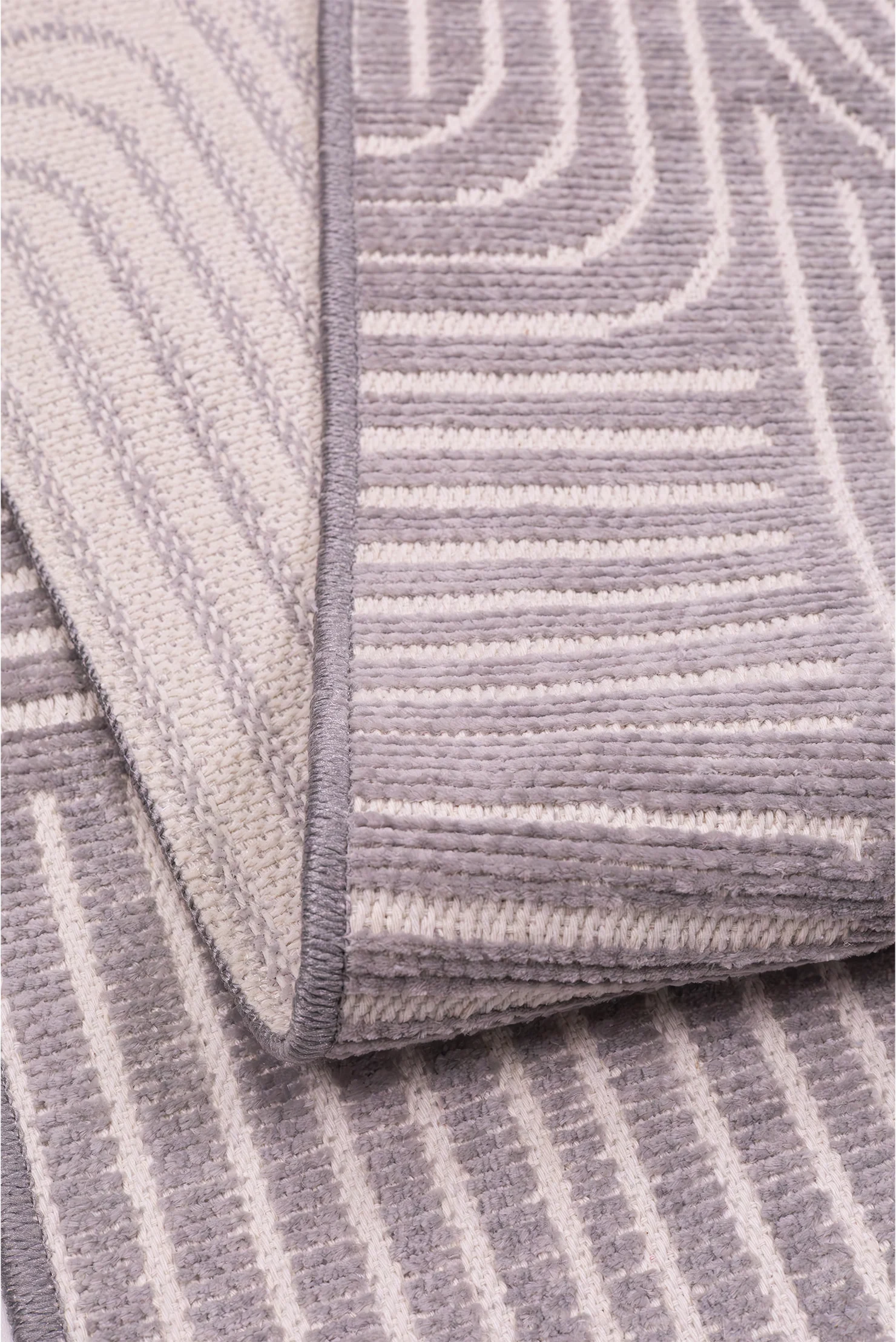 Melidia Halı Modern Desen Makinada Yıkanabilir Kaymaz Taban Salon Mutfak Koridor Şönil Kilim Gri Açık Gri  -  Gri