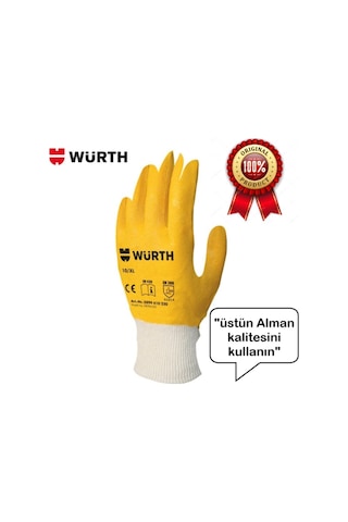 Würth Iş Güvenliği Eldiveni Kalın Nitril Sarı No:9/l 1 Çift