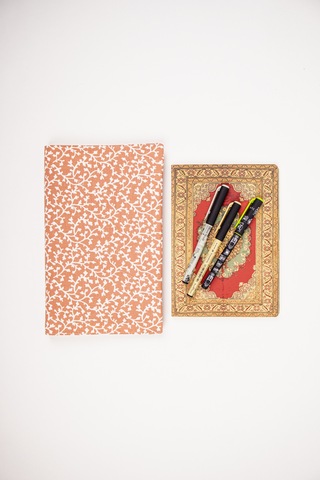 Kitap Kılıfı Kumaş Kitap Koruyucu A5 Defter Ve Kitap Uyumlu Turuncu/desenli