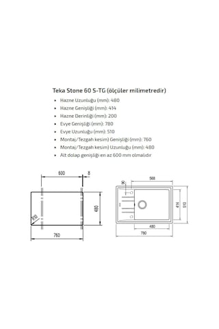 Teka Stone 60 S-Tg Auto Metalık Sıyah Granit Eviye
