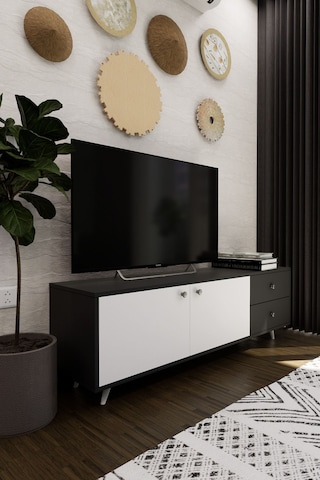 Leder Modern Dekoratif Tv Ünitesi Televizyon Sehpası Antrasit... Antrasit
