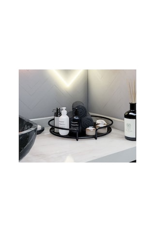 Lavons Banyo Düzenleyici Organizer Tepsi Sunumluk Siyah