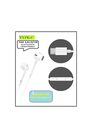Samsung Galaxy Uyumlu A56 A55 A54 A53 A33 A26 A36 A17 Kulaklık Type C Kablolu Kulaklık Tak Çalıştır Diğer