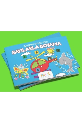 Kodlamalı Aktivite Serisi - Sayılarla Boyama Kitabı - 3'lü Set - Seviye 1-2-3 (3 Kitap)